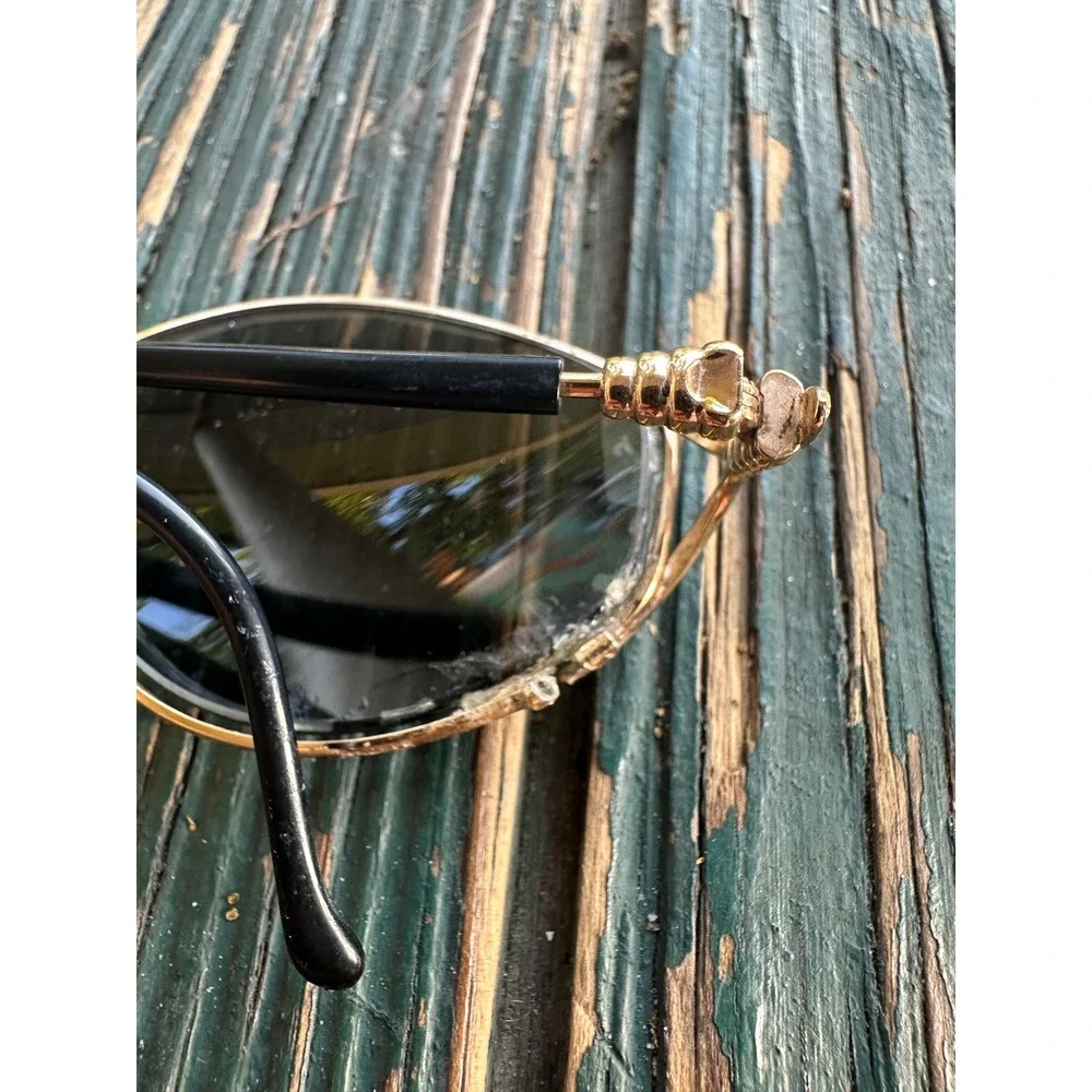 Christian Dior vtg Sunglasses Gold Tone CD 3525 94N Austria Damaged For Parts - Picture 3 of 9